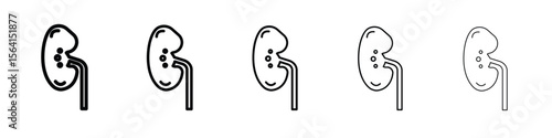 Kidney disease icon design in thin editable stroke style for graphic work