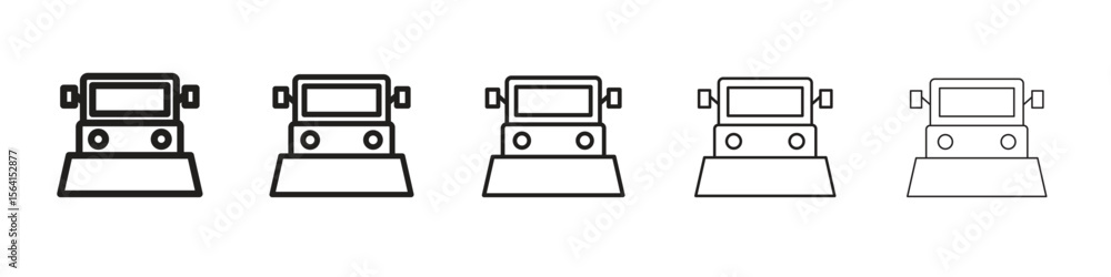 Εκτύπωση καμβά Snowplow icon design in thin editable stroke style for graphic work