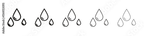 Tear drop icon design in thin editable stroke style for graphic work