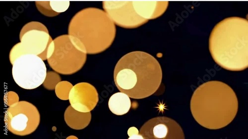 abstract background of yellow lights, Gold bokeh and sparkles. Seamless loop animation  ai generative
