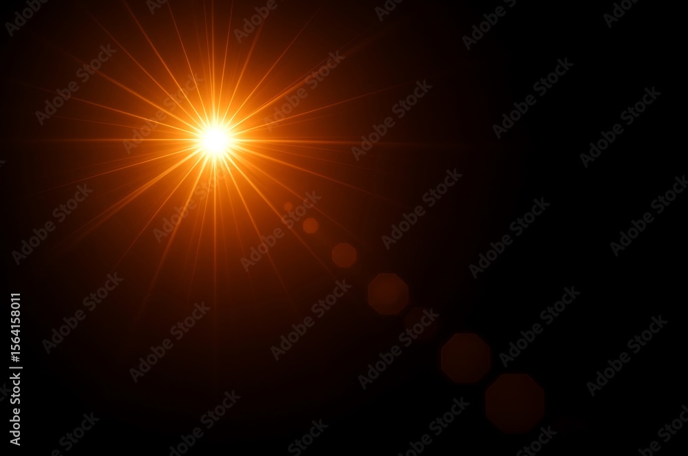 Obraz premium Radiant Sunburst Glowing Light Flare Effect for Design