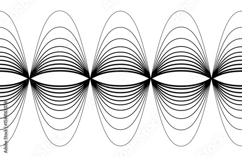 Abstract seamless quantum energy vibration waves pattern using basic geometric shapes, decoration vector