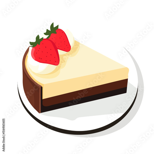 My A Simple flat 2D illustration cheesecake isolated on transparent background, vector, flat design, animation design, simple flat 2D icon, clipart, flat 2D vector, design by me