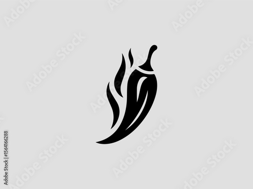 Minimalist red chili pepper vector logo for hot sauce brands or Mexican restaurants