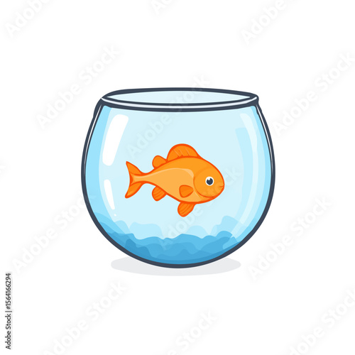 My A Simple flat 2D illustration fishbowl isolated on transparent background, vector, flat design, animation design, simple flat 2D icon, clipart, flat 2D vector, design by me. vector icon