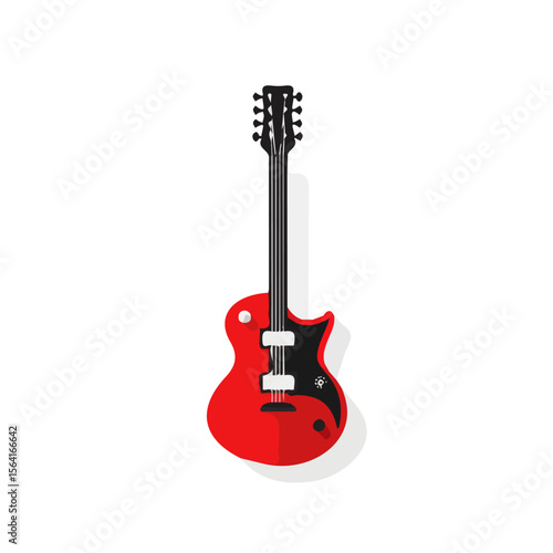 My A Simple flat 2D illustration guitar isolated on transparent background, vector, flat design, animation design, simple flat 2D icon, clipart, flat 2D vector, design by me. vector icon
