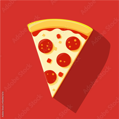 My A Simple flat 2D illustration Italian  pizza slice isolated on transparent background, vector, flat design, animation design, simple flat 2D icon, clipart, flat 2D vector, design by me. vector