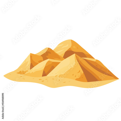 My A Simple flat 2D illustration sand hills isolated on transparent background, vector, flat design, animation design, simple flat 2D icon, clipart, flat 2D vector, design by me. vector