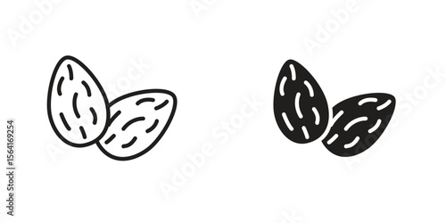 Almond icon Design Illustrations. editable web icons