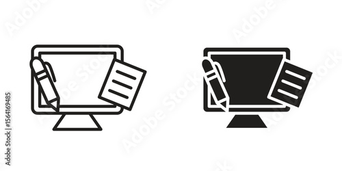 Blended learning icon Design Illustrations. editable web icons