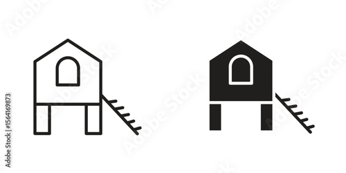 Chicken coop icon Design Illustrations. editable web icons