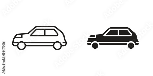Compact car icon Design Illustrations. editable web icons