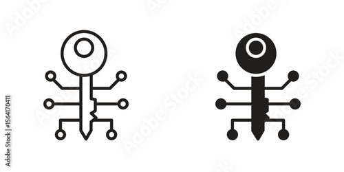 Digital key icon Design Illustrations. editable web icons