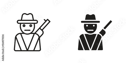 Hunter icon Design Illustrations. editable web icons