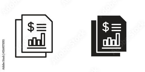 Income statement icon Design Illustrations. editable web icons