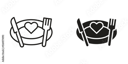 Love Plate icon Design Illustrations. editable web icons
