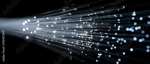 Glowing fiber optics network data stream abstract technology background