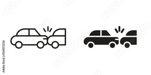 Rear end collision icon Design Illustrations. editable web icons