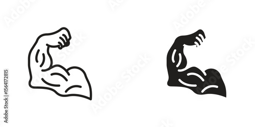 Strong arm icon Design Illustrations. editable web icons