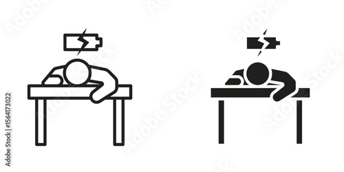 Tired person icon Design Illustrations. editable web icons