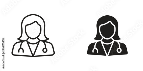 Woman Doctor icon Design Illustrations. editable web icons