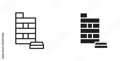 Wooden block icon Design Illustrations. editable web icons