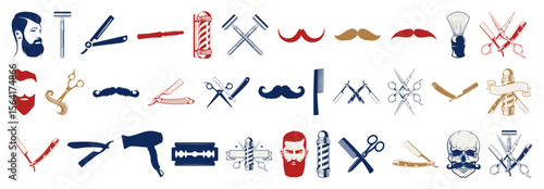 Classic Barber Shop Icons Set