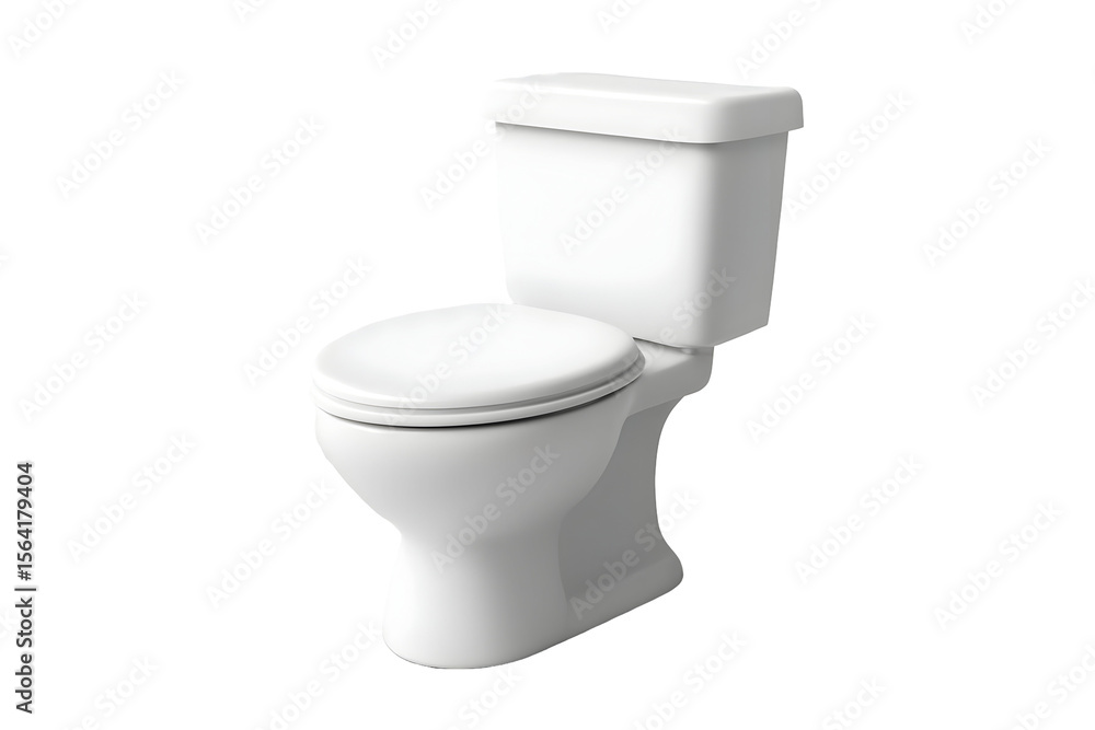 Clean white ceramic toilet with closed lid, isolated on black. Standard two-piece bathroom fixture Clean white ceramic toilet with closed lid, isolated on black. Standard two-piece bathroom fixture