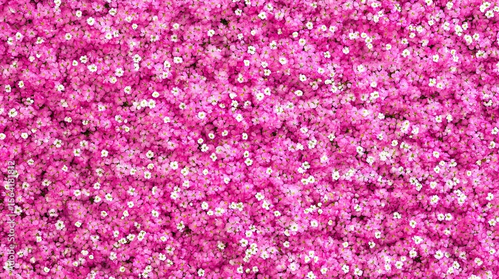 Obraz premium Vibrant Pink and White Flower Carpet, Blooming Floral Texture