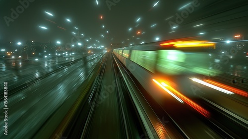 High speed train in motion ...