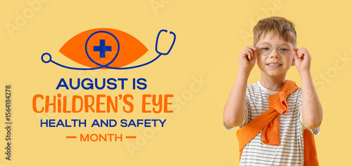 Cute little boy in eyeglass...