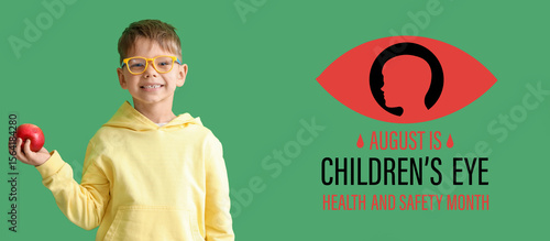 Cute little boy in eyeglass...