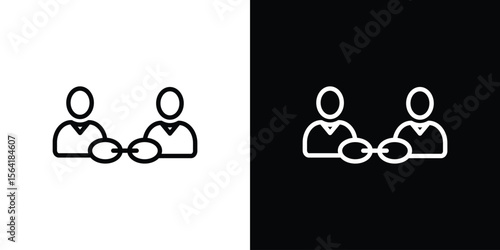 Affiliate link icons in line style. Editable black and white strokes
