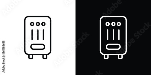 Air purifier icons in line style. Editable black and white strokes