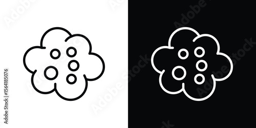 Cancer icons in line style. Editable black and white strokes