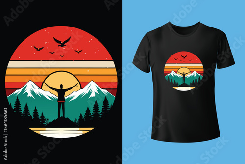 Hiking t-shirt Vector best hiking t shirt design