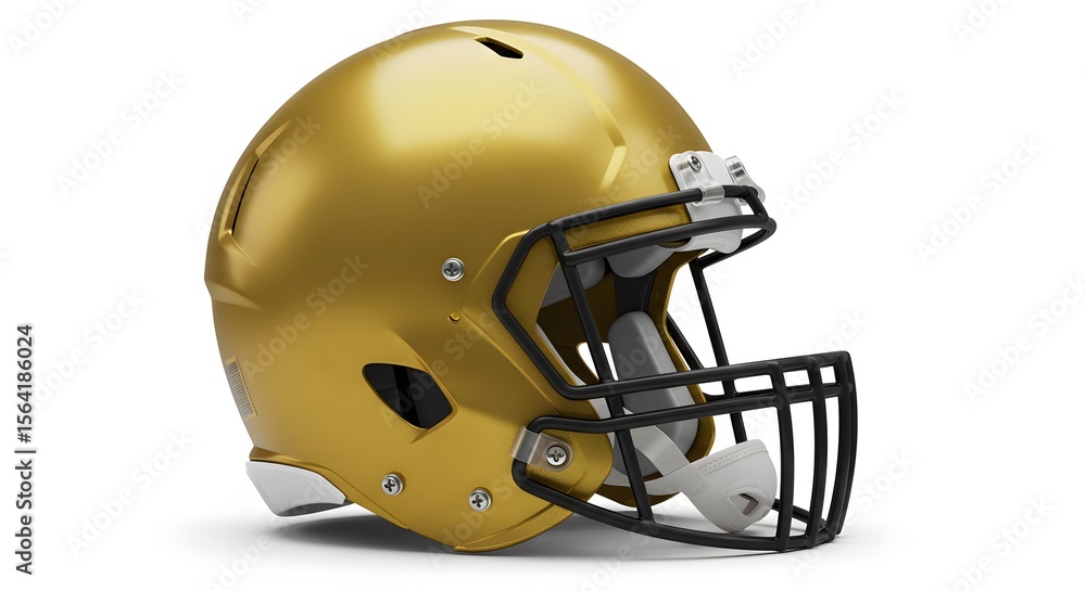 Naklejka premium Golden American Football Helmet High-Resolution Image for Sports, Game, and Athletic Designs