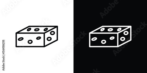 Halva icons in line style. Editable black and white strokes