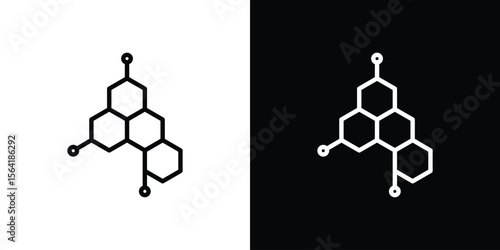 Hormones icons in line style. Editable black and white strokes