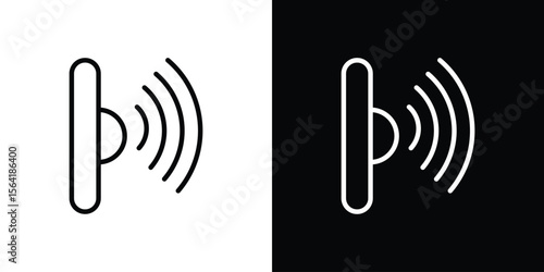 Infrared icons in line style. Editable black and white strokes