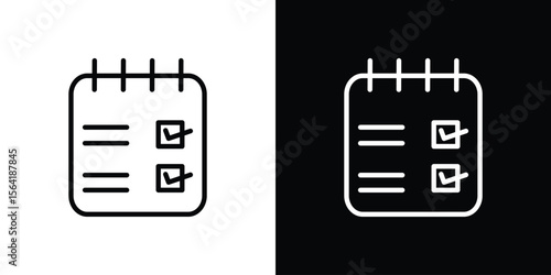 Reservation icons in line style. Editable black and white strokes
