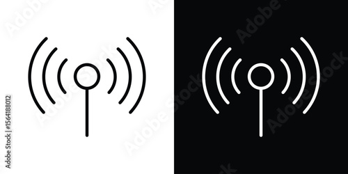 Sensor icons in line style. Editable black and white strokes