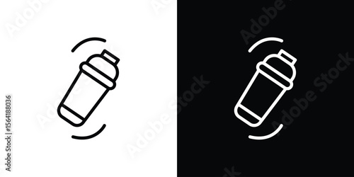 Shaker icons in line style. Editable black and white strokes