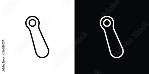 Shoehorn icons in line style. Editable black and white strokes