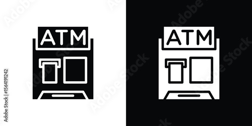 ATM machine icon Vector Logo Template for graphic and web design.