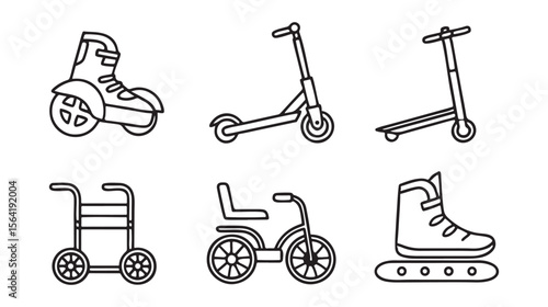 Collection of wheeled mobility and recreation devices