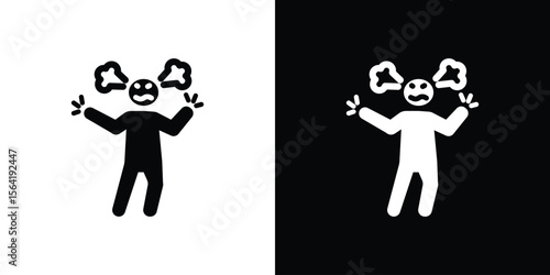 Irritated human icon Vector Logo Template for graphic and web design.