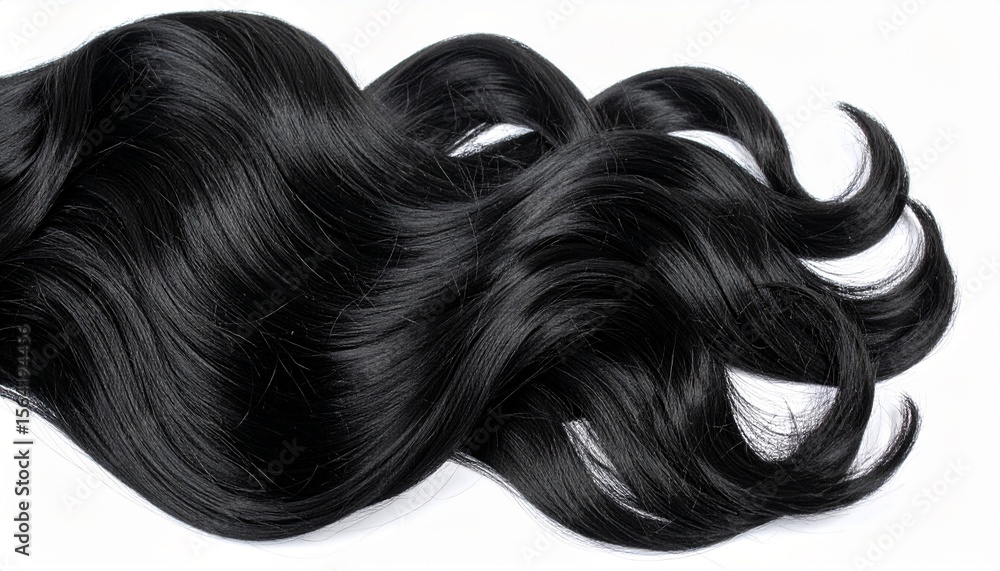Naklejka premium Black Hair Blowing Closeup