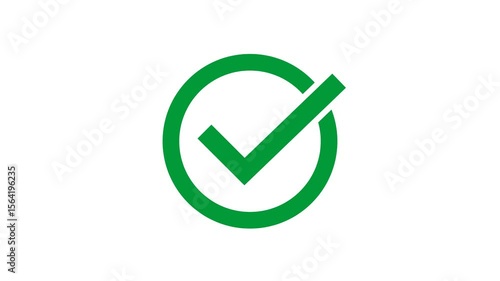 Animated Green Checkmark Video - Correct Tick Sign Approval Success, right check mark, select tick mark, confirm, with alpha channel