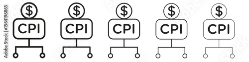 Consumer prices index icon for your web site design, logo, app, UI.